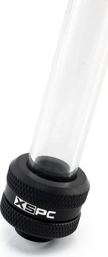 XSPC Rohranschluss G1/4" auf 14/10mm, schwarz, weißer Schriftzug