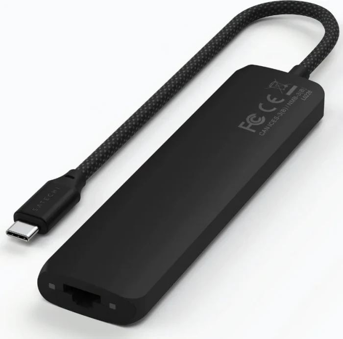 Satechi 7-in-1 Slim Multiport Adapter, schwarz, USB-C 3.1 [Stecker]