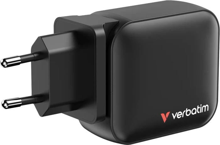 Verbatim 100W Mini-GaN-Ladegerät 3 Anschlüsse schwarz