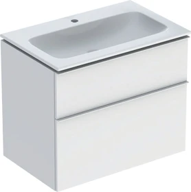 Geberit iCon Set Möbelwaschtisch/Unterschrank 75cm weiß, Korpus: weiß/lackiert matt, Griff: weiß/pulverbeschichtet matt