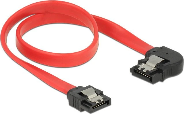 DeLOCK SATA 6Gb/s Kabel rot 0.3m, links gewinkelt