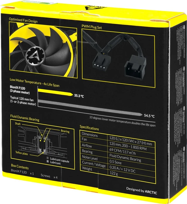 ARCTIC BioniX F120 PWM PST gelb, 120mm