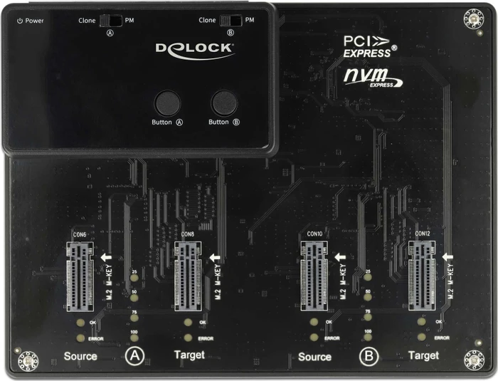 DeLOCK 4x M.2 PCIe Dockingstation mit Klon-Funktion, USB-C 3.1