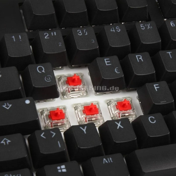 Ducky One TKL PBT schwarz, LEDs RGB, MX RGB RED, USB, DE