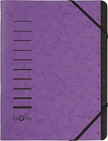 Pagna Ordnungsmappe, 12 Fächer, A4, aubergine