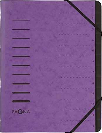 Pagna Ordnungsmappe, 12 Fächer, A4, aubergine