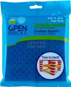 Open Bricks Stapelbare Bauplatte 20x20 Four Pack hellblau