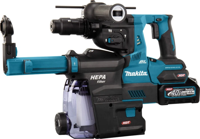 Makita HR004GM202 XGT Akku-Bohr-/Meißelhammer inkl. MAKPAC + 2 Akkus 4.0Ah + Absaugeinheit