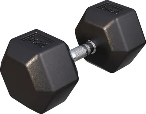 Gorilla Sports Hexagon Gummi Kurzhantel 30kg