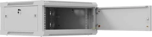 Lanberg WF01 Series 19" Wandschrank 4HE, hängend, Flatpack, Stahltür, IP20, RAL 7035, 600mm tief