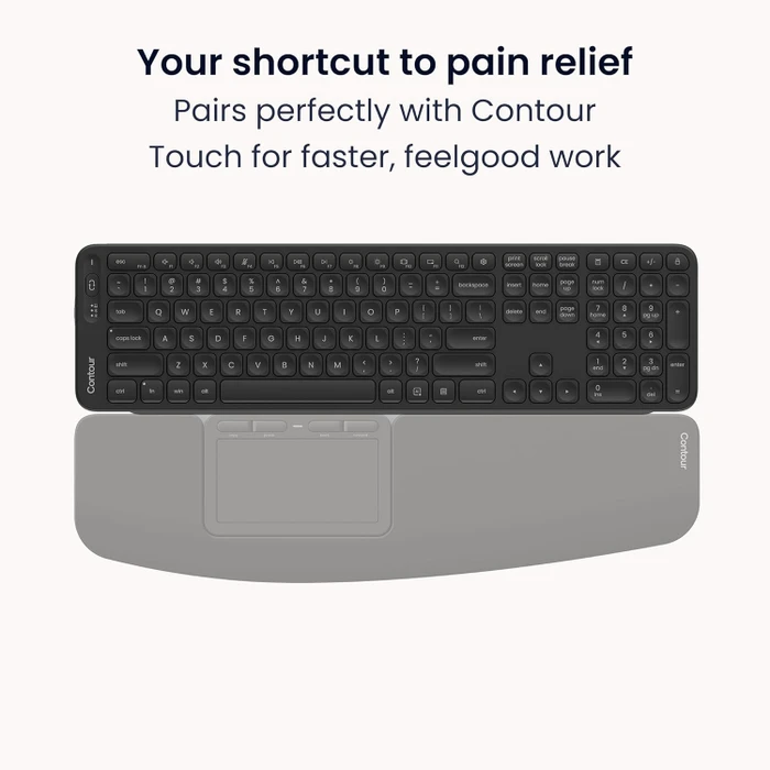 Contour Design Balance Mid-Size Compact Wireless Keyboard, schwarz, USB/Bluetooth, DE