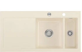 systemceram Mera 100 Einbau Becken rechts mit Ablauffernbedienung magnolie