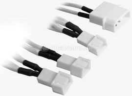BitFenix Molex auf 3-Pin Adapter, sleeved, 20cm, weiß