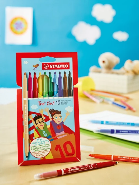 STABILO Trio 2 in 1 sortiert, 10er-Set, Kartonbox