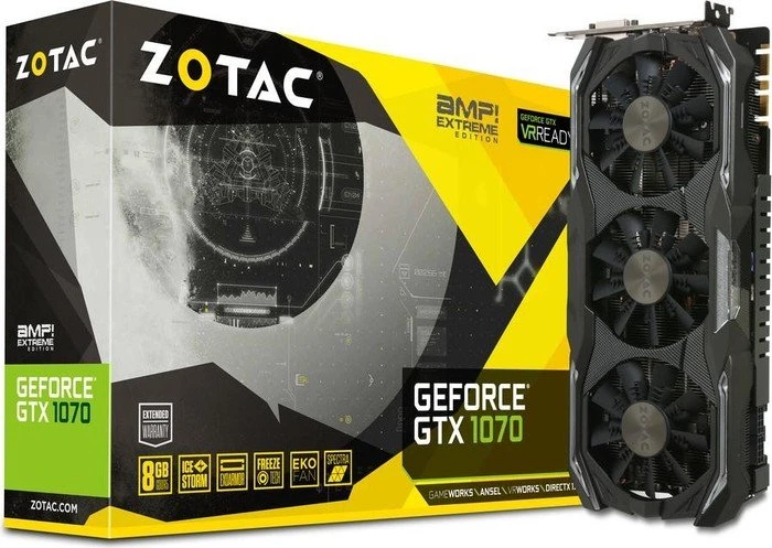 Zotac GeForce GTX 1070 AMP Extreme, 8GB GDDR5, DVI, HDMI, 3x DP