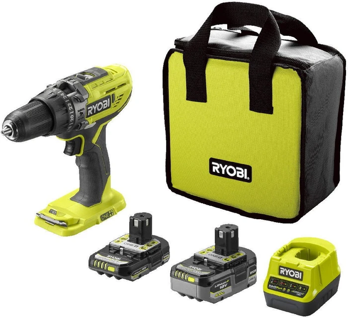 Ryobi R18PD3-242S Akku-Schlagbohrschrauber inkl. Tasche + 2 Akkus 2.0/4.0Ah