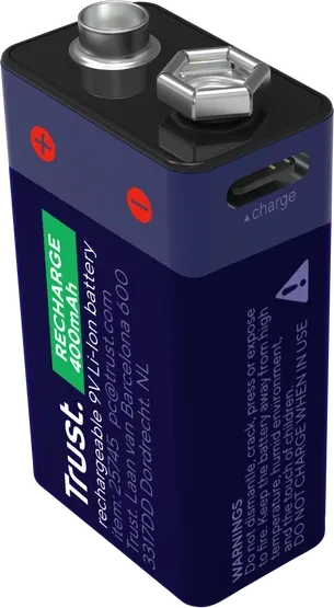 Trust Rechargeable 9V-Block USB-C
