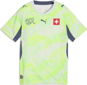 Puma FIFA WM 2026 Schweiz Auswärtstrikot kurzarm sea glass/dark indigo (Junior)