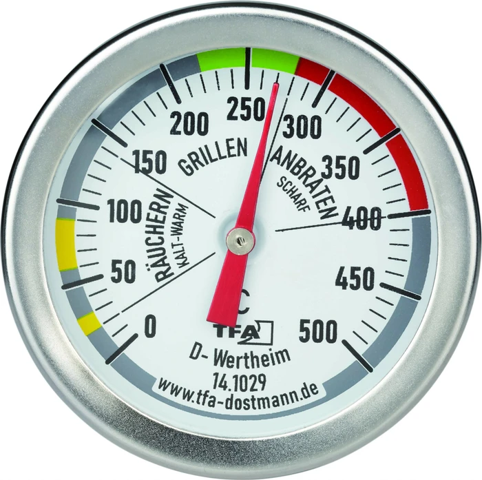 TFA Dostmann Edelstahl BBQ Smoker Grill-Thermometer analog