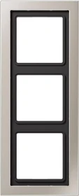 Jung Serie LS-design Rahmen Metallausführung 3-fach, edelstahl