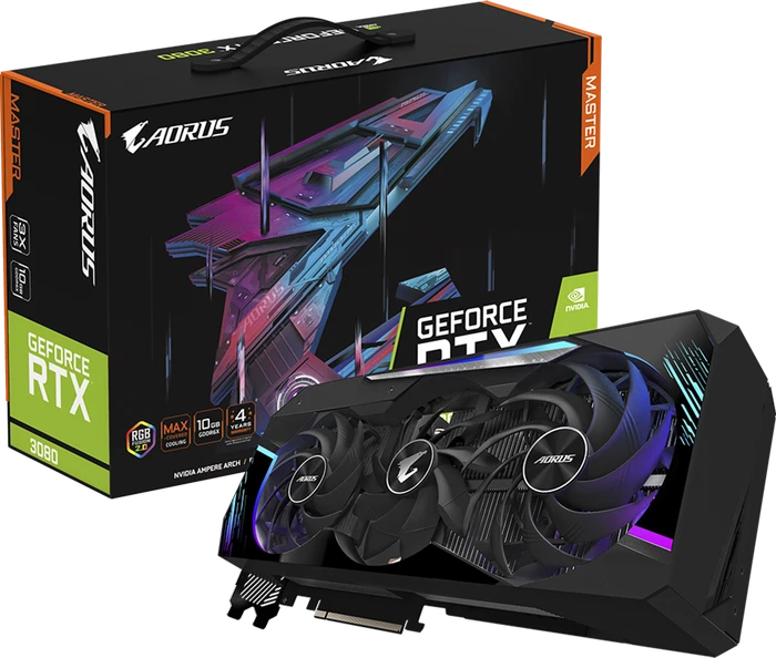 GIGABYTE AORUS GeForce RTX 3080 Master 10G (Rev. 1.0), 10GB GDDR6X, 3x HDMI, 3x DP