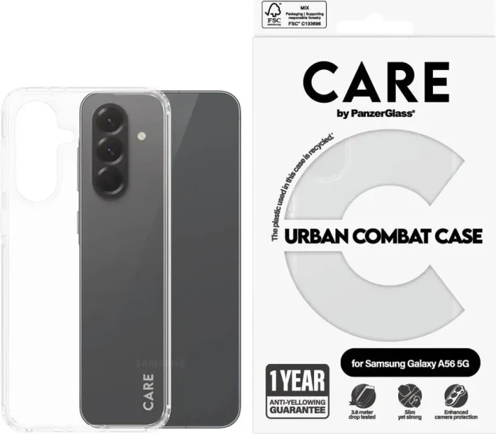 PanzerGlass Care Flagship Case Urban Combat Clear Frame für Samsung Galaxy A56 5G