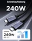 Ugreen USB4 Kabel, USB4 v2, 80Gb/s, 16K60Hz, 240W PD 3.1, USB-C Stecker auf USB-C Stecker, schwarz, ummantelt, 1m Vorschaubild