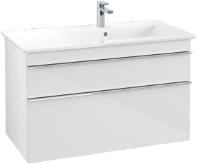 Villeroy & Boch Venticello Waschbeckenunterschrank für Becken rechts 2 Auszüge 953x590x477mm glossy white/chrome