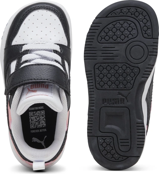 Puma Rebound V6 Lo puma white/puma black/pink fruit (Junior)
