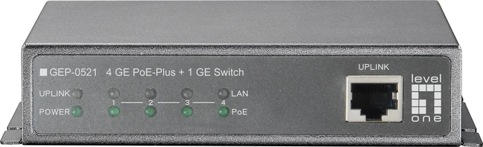 LevelOne GEP Desktop Gigabit Switch, 5x RJ-45, 115W PoE+