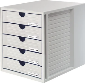 HAN Systembox Schubladenbox, 5 Schubladen, grau