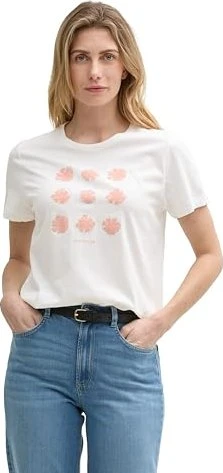 Tom Tailor Print T-Shirt kurzarm whisper white (Damen)