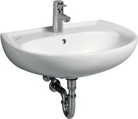 Geberit Renova Waschtisch 65cm, Hahnloch mittig, mit Überlauf, pergamon