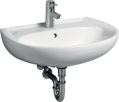 Geberit Renova Waschtisch 65cm, Hahnloch mittig, mit Überlauf, pergamon