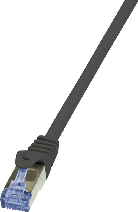 LogiLink PrimeLine Patch-Kabel RJ-45 M bis M 7.5 m SFTP PiMF CAT 7 halogenfrei geformt ohne Haken Schwarz (CQ4083S) Image