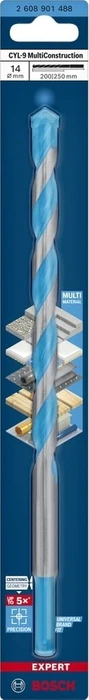 Bosch Professional EXPERT CYL-9 MultiConstruction Mehrzweckbohrer, 14x200x250mm, 1 Stück