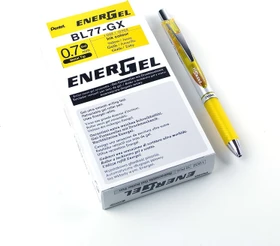 Pentel EnerGel XM BL77 Gelroller gelb/silber, 12er-Pack