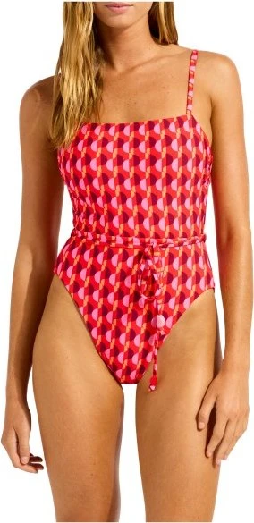 Seafolly Sorrento Reversible Square Neck Badeanzug flame (Damen)