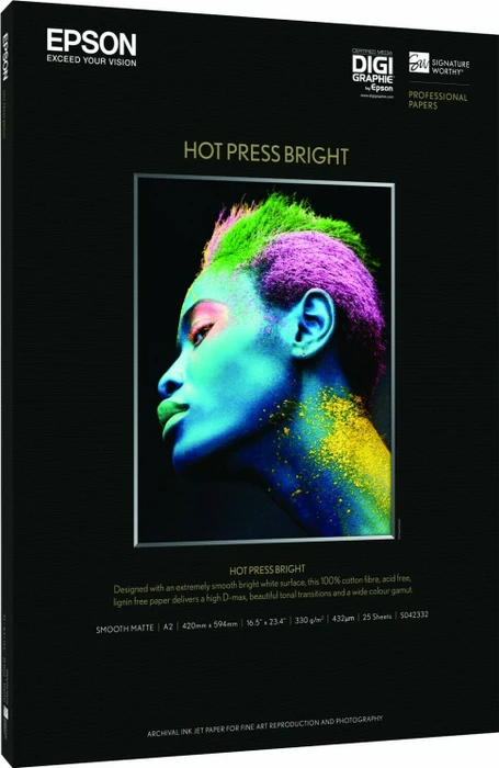 Epson Hot Press Bright A3+, 330g/m², 25 Blatt
