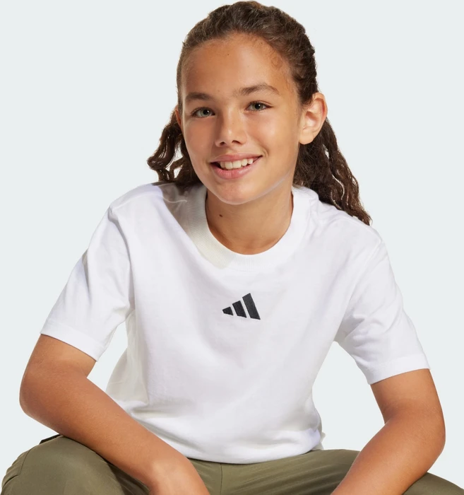 adidas Essentials T-Shirt kurzarm weiß/schwarz (Junior)