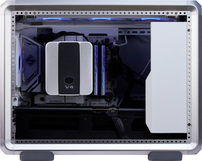 Cooler Master MasterFrame 400 Mesh, silber, Glasfenster