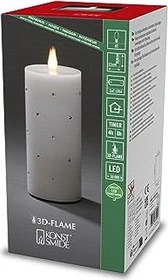 Konstsmide Echtwachskerze 16.8cm weiß LED 1x warmweiß, 1 Stück