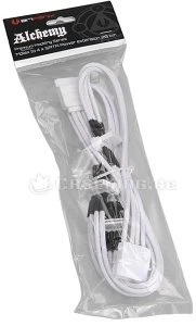 BitFenix Alchemy SATA-Stromadapter 4-Pin [IDE] auf 4x 15-Pin [SATA] 20cm, sleeved weiß/weiß