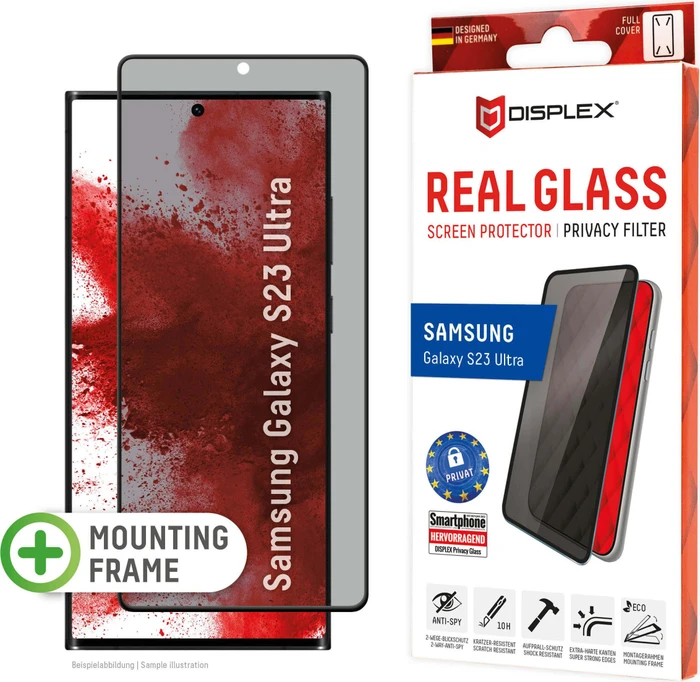 Displex Real Glass Full Cover Privacy für Samsung Galaxy S23 Ultra