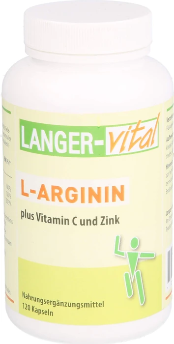 Langer-vital L-Arginin + Vitamin C und Zink Kapseln, 120 Stück