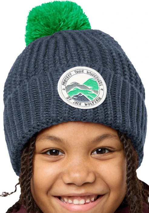 Jack Wolfskin Pompom Badge Beanie midnight sky (Junior)