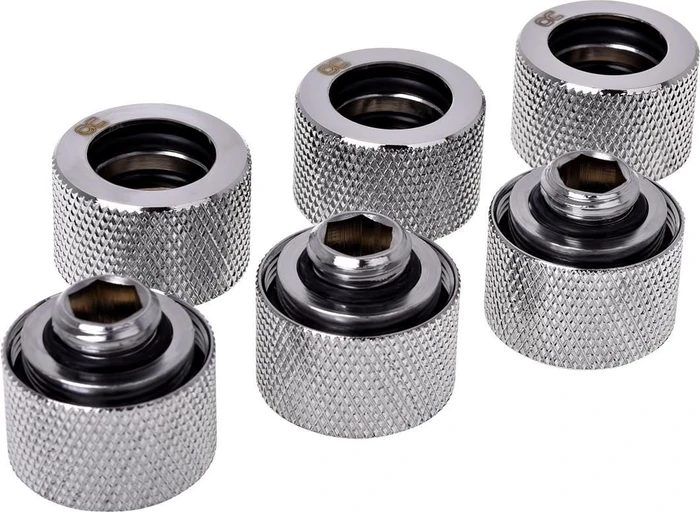 Alphacool HT Rohranschluss G1/4" auf 16mm chrome, 6er-Pack