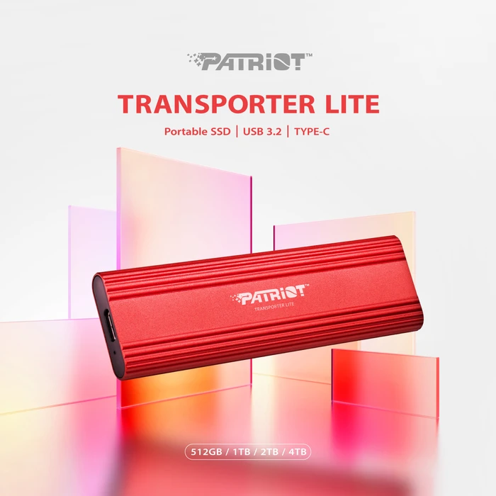 Patriot Transporter Lite External Portable SSD, rot, 2TB, USB-C 3.1