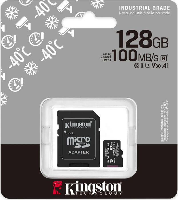 Kingston Industrial Temperature Gen2 R100 128GB Kit, UHS-I U3, A1, Class 10