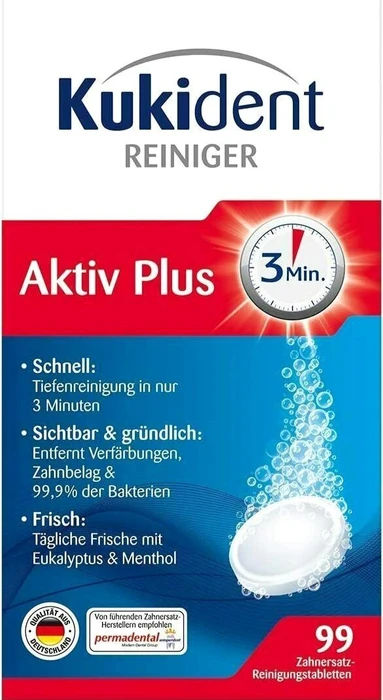 Kukident Aktiv Plus Reinigungstabs, 99 Stück